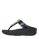 Women All Black Metallic Fleck Stone Toe-Thongs