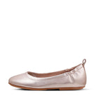 Women Rose Gold Soft Leather Ballerinas