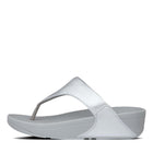 Women Silver Leather Toe-Post Sandals