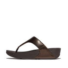 Women Metallic Chocolate Brown Leather Toepost