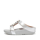 Women Silver Pearl Chain Slides