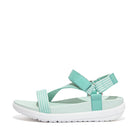Women Sea Foam Green Webbing Z-Strap Leather & Textile Sandals