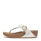 Women Urban White Adjustable Leather Toe-Post Sandals