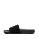 Women All Black Embellished Slides