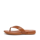 Women Light Tan Leather Flip-Flops