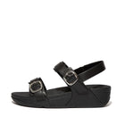 Women All Black Adjustable Leather Back-Strap Leather Sandals