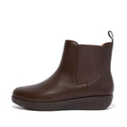 Women Chocolate Brown Waterproof Leather Chelsea Boots