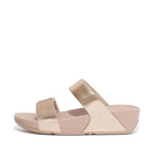 Women Rose Gold Crystal Embellished Slides