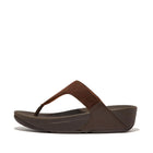 Women Chocolate Brown Suede Toe-Post Sandals