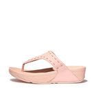 Women Pink Salt Rubber-Stud Leather Toe-Post Sandals