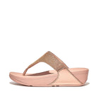 Women Rose Gold Shimmerlux Toe-Post Sandals