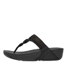 Women All Black Water-Resistant Padded Toe-Post Sandals