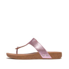 Women Wild Lilac Metallic-Leather Toe-Post Sandals