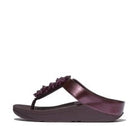 Women Metallic Plumberry Bauble-Bead Toe-Post Sandals