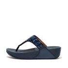 Women Midnight Navy Sequined Toe-Post Sandals