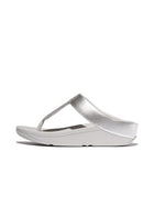 Women Silver Glitterdust Metallic Toe-Post Sandals