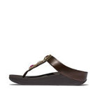 Women Metallic Chocolate Brown Crystal-Jewel Toe-Post Sandals
