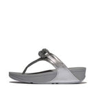Women Silvereen Beaded-Chain Leather Toe-Post Sandals