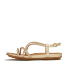 Women Beige Gold Leather Sandals