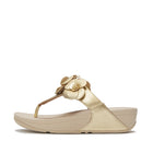 Women Beige Gold Premium Vegan Leather Sandals