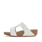 Women White Leather Slides