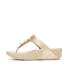Women Beige Gold Premium Vegan Leather Sandals