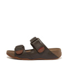 Men Dark Brown Moc Slide In Leather