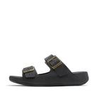 Men Black Leather Slides