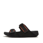 Men Black Polyester Slides