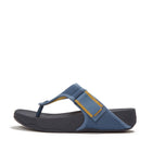 Men Blue Polyester Sandals