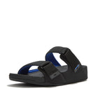 Mens Black Polyester and PU Slippers