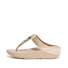 Women Platino Jewelstone Leather Toe Thongs
