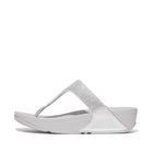 Women Silver  Crystal Embellished Toe-Post Sandals