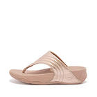 Women Rose Gold Leather Toe Post Sandals