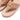 Women Beige Stone Cluster Leather Toe Post Sandals