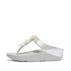 Women Silver Bead-Cluster Toe-Post Sandals