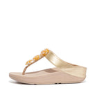 Women Platino Bead-Cluster Toe-Post Sandals