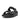 Women All Black Adjustable Leather Slides