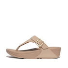 Women Latte Beige  Adjustable Leather Toe-Post Sandals