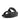 Women All Black Lasercrystal Leather Slides