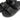 Women All Black Lasercrystal Leather Slides