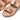 Women Rose Gold Lasercrystal Leather Slides