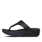 Women Black Glitter Glitter Toe-Post Sandals