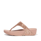 Women Rose Gold Glitter Toe Post Sandals