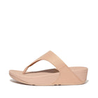 Women Beige Shimmer Toe-Post Synthetic Leather Sandals