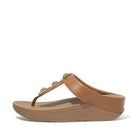 Women Light Tan  Crystal Lock Toe-Post Sandals