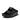 Women All Black Two-Bar Leather Slides