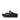 Women All Black Two-Bar Leather Slides