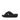 Women All Black Crystal-Buckle Leather Cross Slides