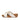 Women Cream Crystal-Buckle Leather Cross Slides